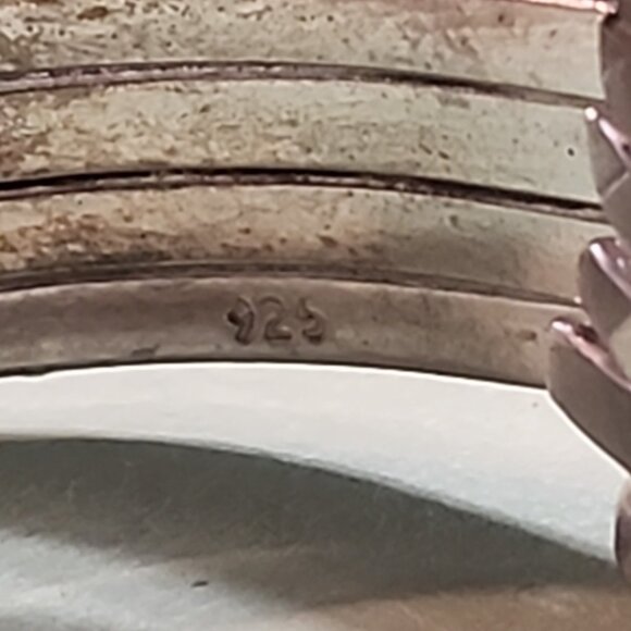 Vintage Modernist Sterling Silver Cuff Bracelet Wire  Design unsigned 925 - Picture 5 of 10